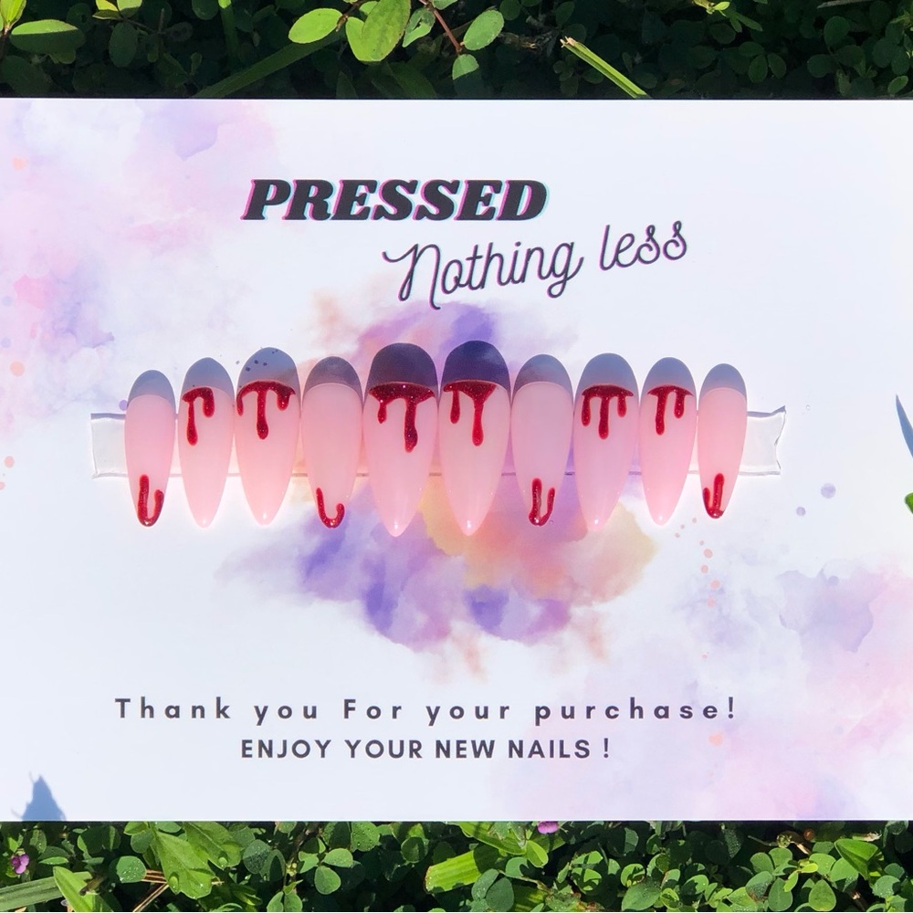 Luxury press ons pink